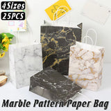 25PCS Marble Series Shopping Paper Bag Luxury Handbag Party Favor Gift Bags