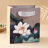 High-Quality Paper Vintage Lotus Jewelry Boxes with Velvet Lining 50pcs