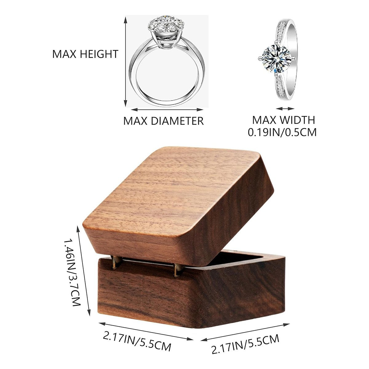 Wooden Ring Jewelry Box 1Pack