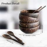 Natural Coconut Shell Bowls 4PCS