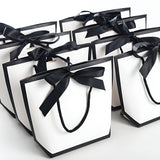 High-Quality Paper Gift Bags with Black Ribbon for Elegant Occasions 25 pcs