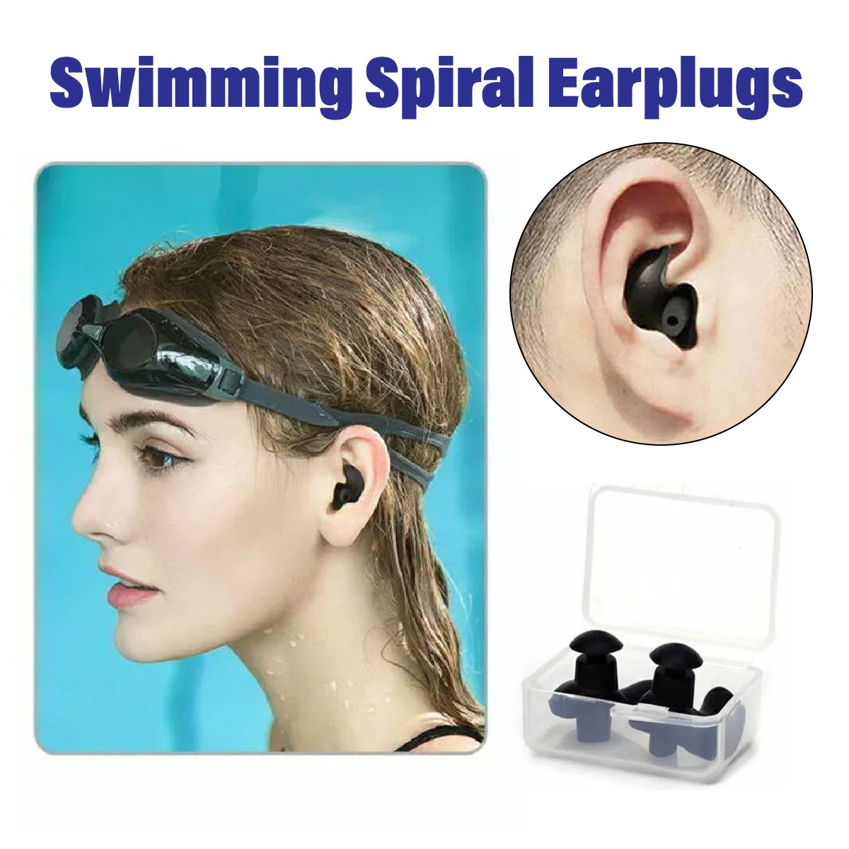 Silicone Swim Earplugs Swimmer Waterproof Antinoise Earplug 1 Pairs