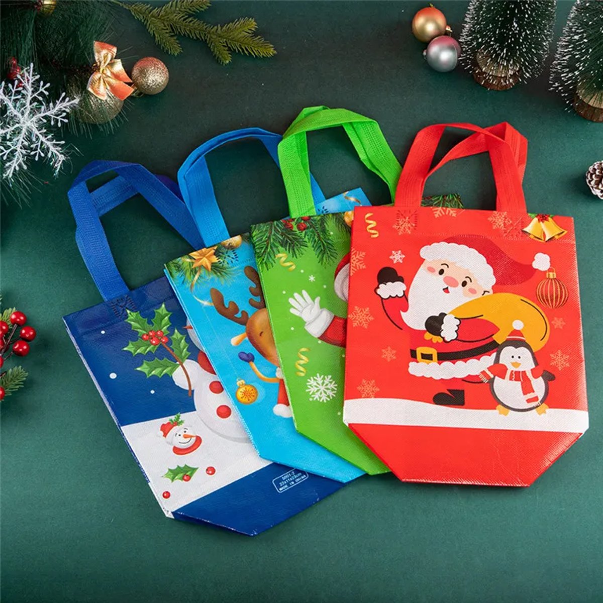 25pcs Non-Woven Birthday Gift Storage Bag Foldable Waterproof Christmas Handbag