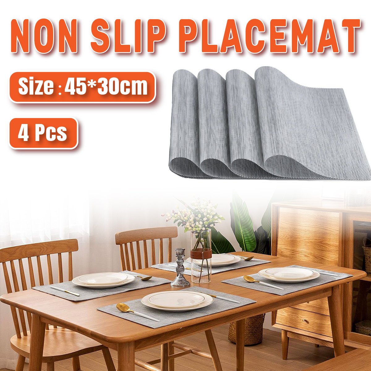 PVC Braided Placemat Non-slip Coaster 4PCS