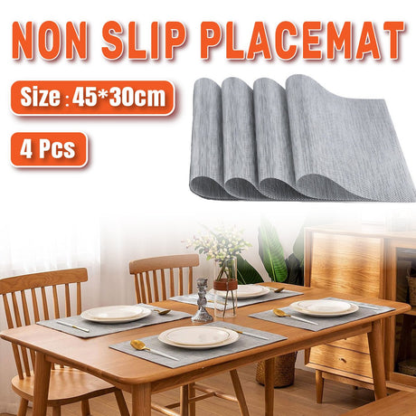 PVC Braided Placemat Non-slip Coaster 4PCS