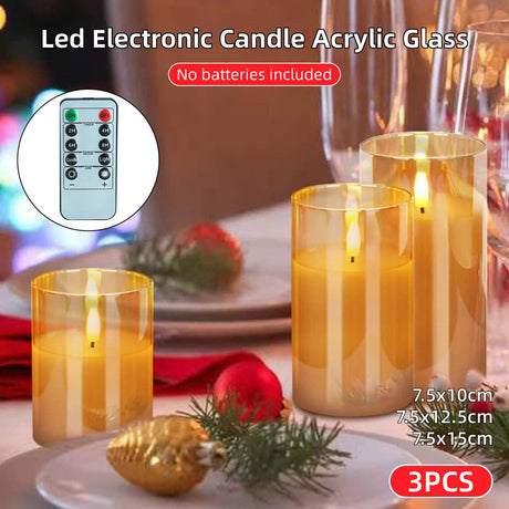 Simulation Swing LED Electronic Candle 3PCS