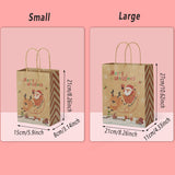 25PCS Christmas Tote Bags Kraft Paper Gift Bags Party Favor Holiday Shopping Bag