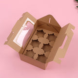 Food-Grade Cardboard Portable Cupcake Packaging Boxes with Window 25PCS