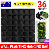 36 Pocket Planter Outdoor Vertical Garden Wall Planting Hanging Bag for Herbs