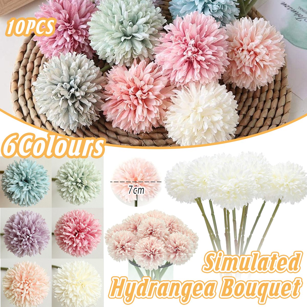 10PCS Artificial Dandelion Flowers Plastic Floral