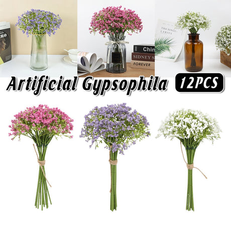 12PCS Artificial Foam Gypsophila Flower Bouquet