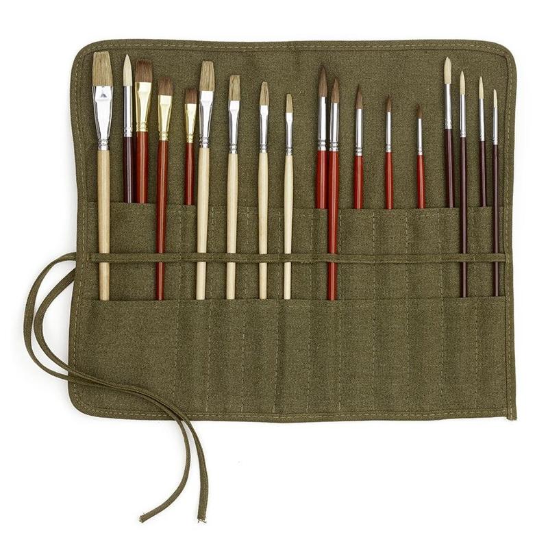 Roll Up Paint Brush Holder Canvas Bag Draw Storage Case Organizer