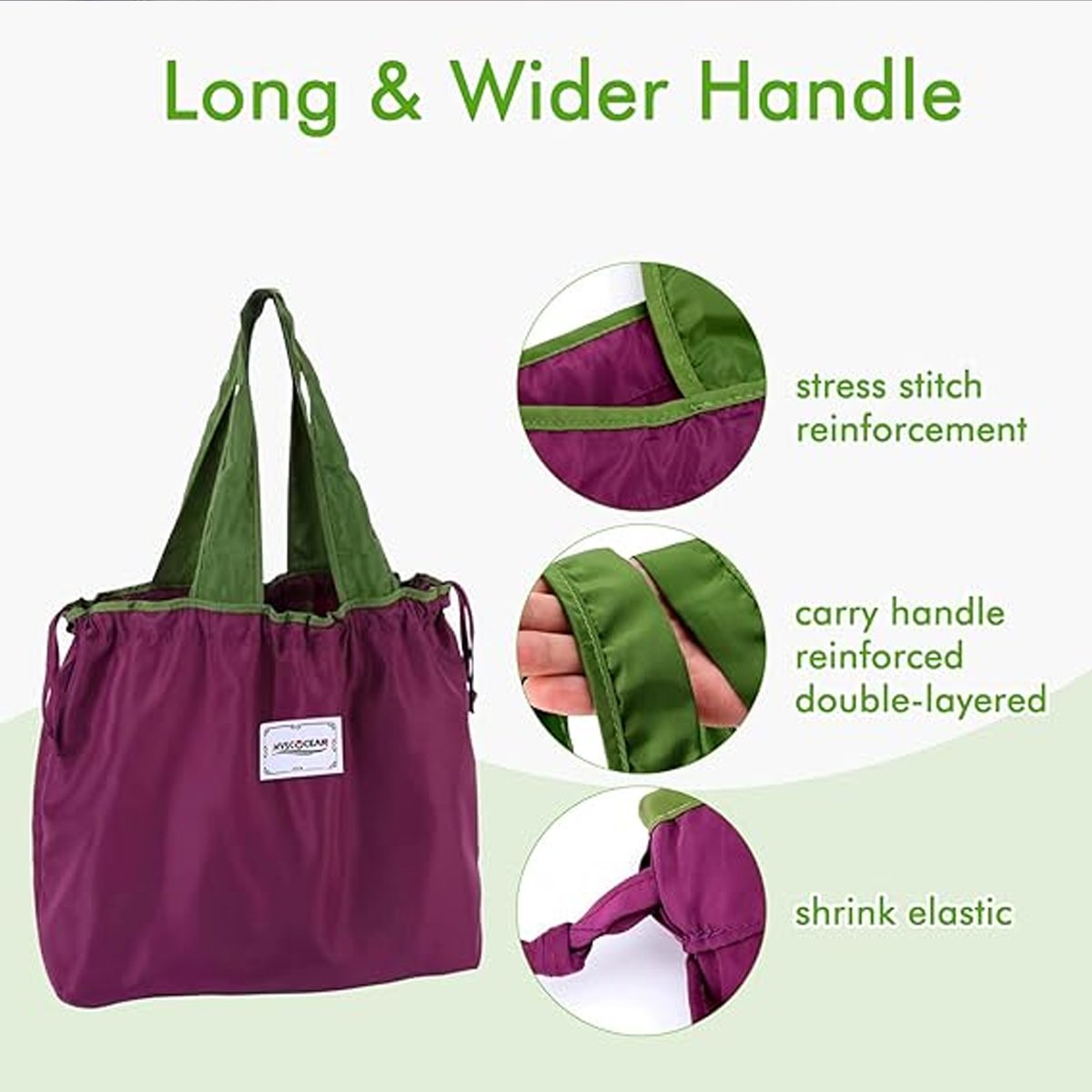 Fabric Tote Reusable Grocery Bag Large Capacity 1PC