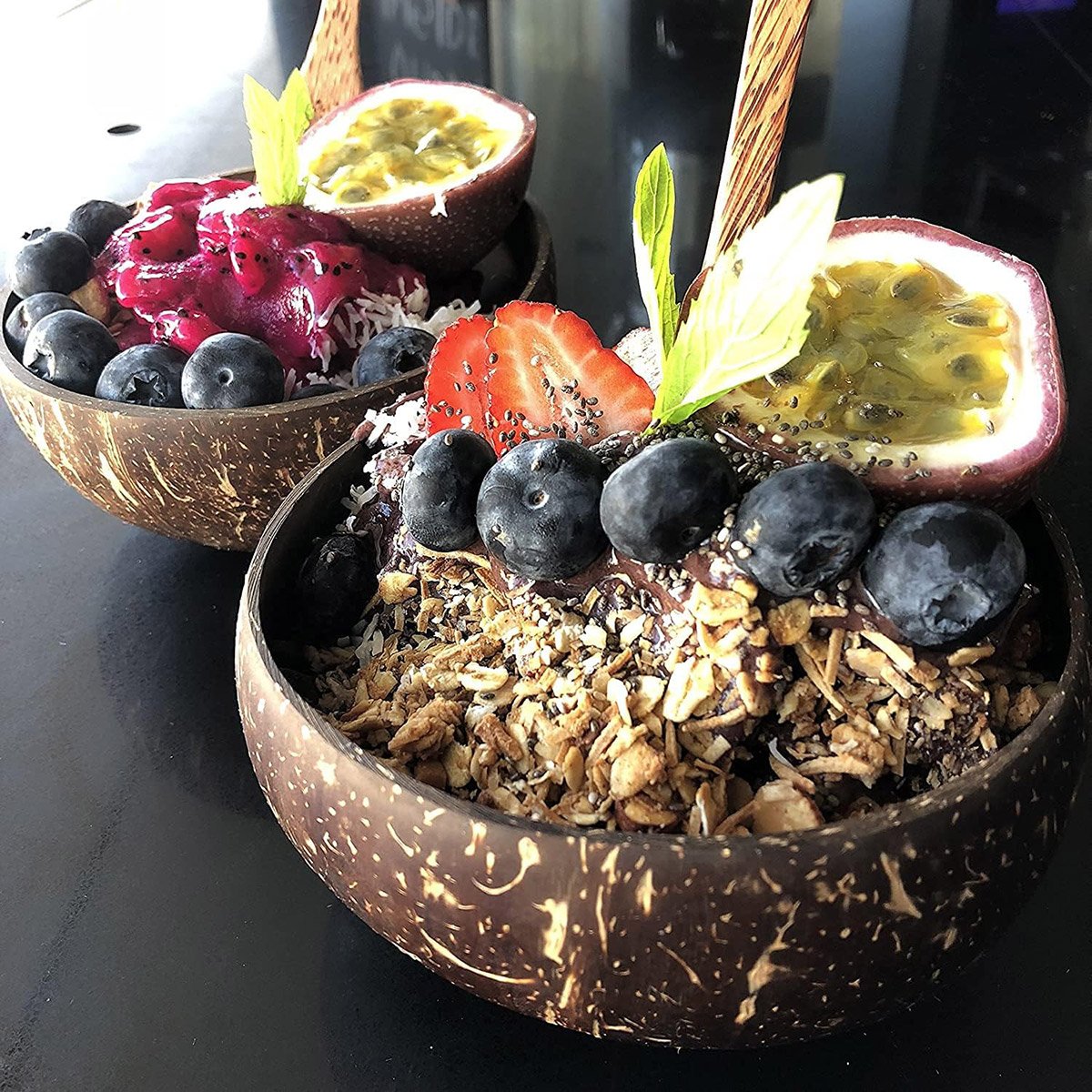 Natural Coconut Shell Bowls 4PCS