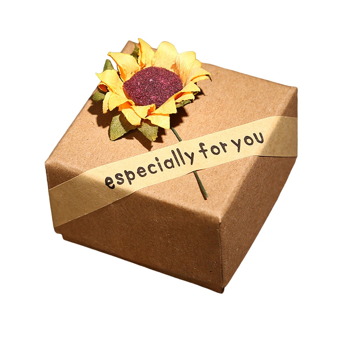 Durable Kraft Paper Sunflower Gift Boxes for Jewelry Packaging 50pcs