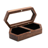 Black Walnut Wooden Ring Box Jewelry 1Pack