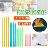 8/16/24PCS Kitchen Sealing Sticks Reusable Clips Lock Rod Bags Sealer