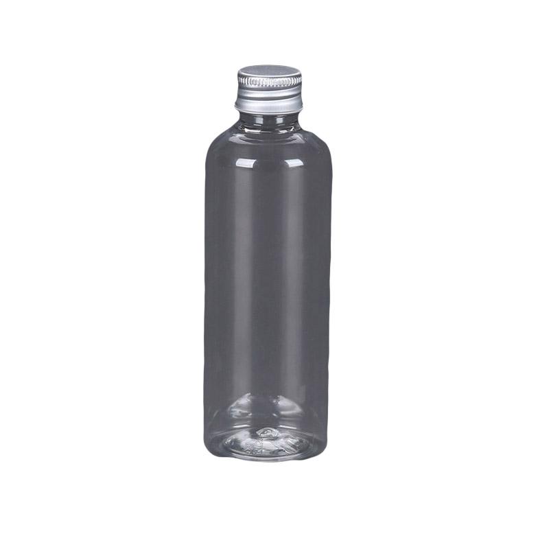 PET Clear Plastic Bottles with Aluminum Caps for Liquids 50 or 100 pcs