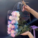 Transparent Flower Handbags PET Durable Floral Display 10pcs