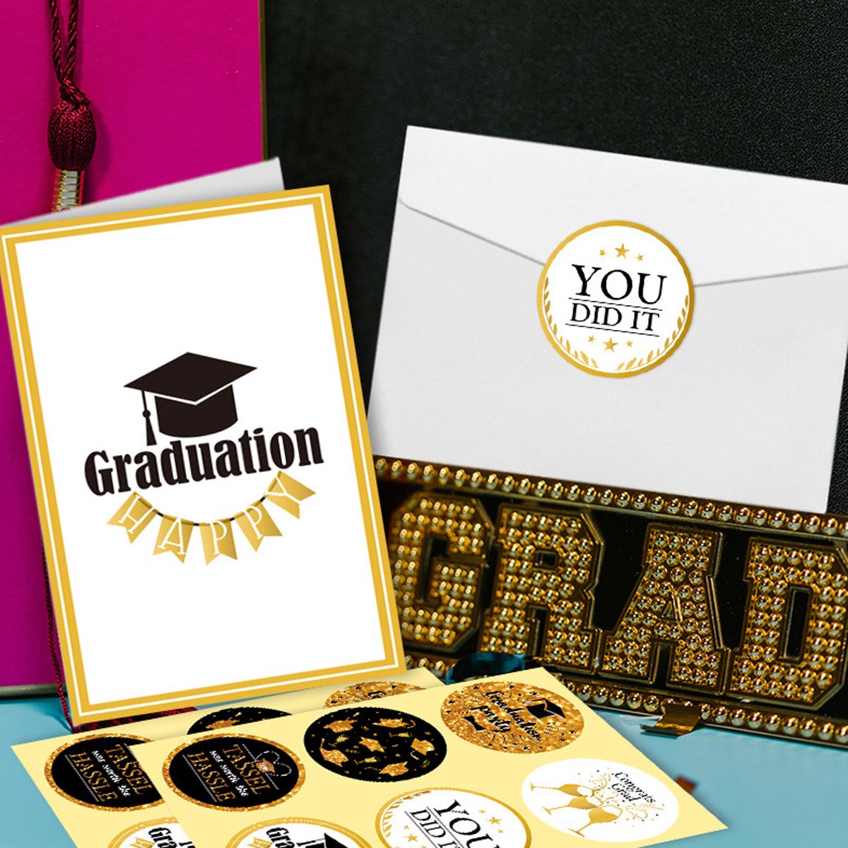 5sets Graduation Season Greeting Cards Party Invitations Congratulations Cards