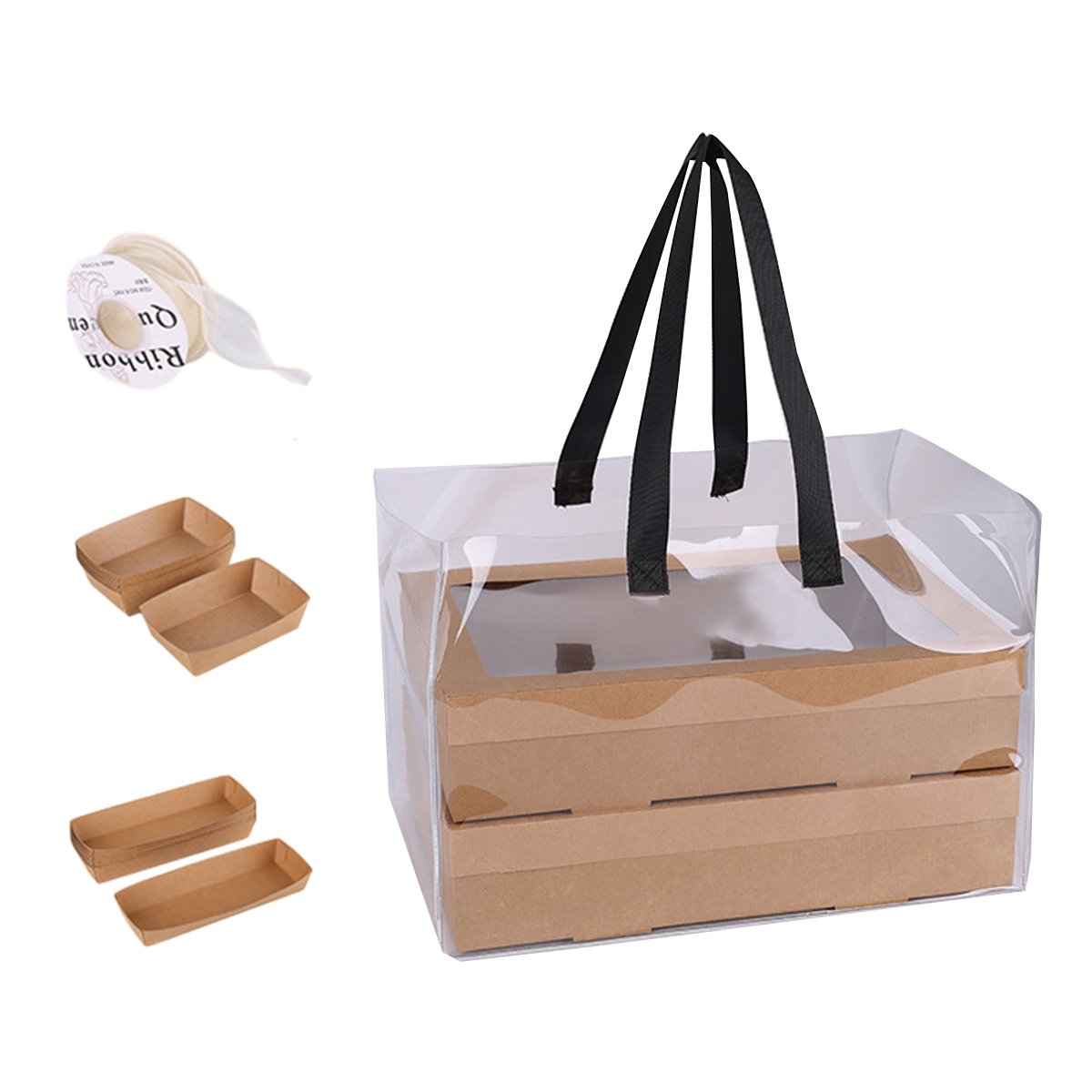 Grazing Boxes Kraft Paper with Clear Window for Outdoor Events 10 pcs