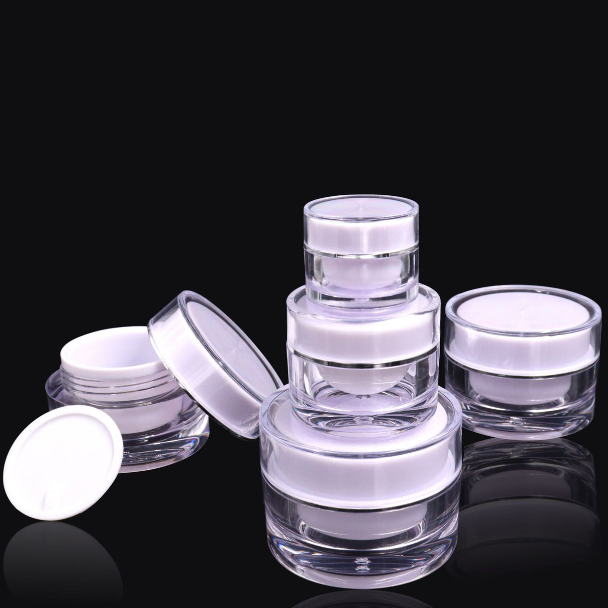 High-Quality Clear Acrylic Cream Bottles for Skincare Storage Acrylic Cream Bottles 10pcs