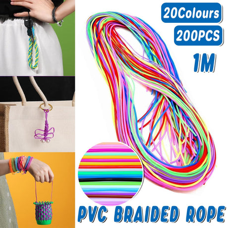 Colourful PVC Braided Rope 1M 200PCS