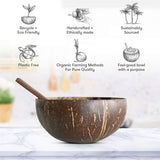 Natural Coconut Shell Bowls 4PCS