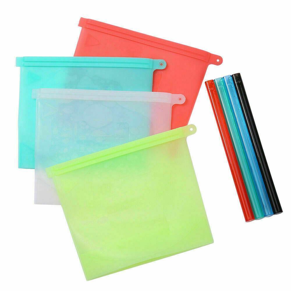 Reusable Silicone Food Storage Bags Leak proof Microwave Freezer Freshness Safe