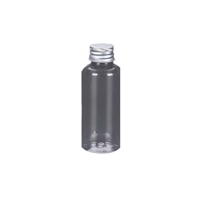 PET Clear Plastic Bottles with Aluminum Caps for Liquids 50 or 100 pcs