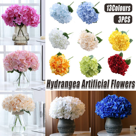 Hydrangea Artificial Flowers 3PCS