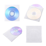 Premium White CD DVD Double Sided Plastic Sleeves 100PCS