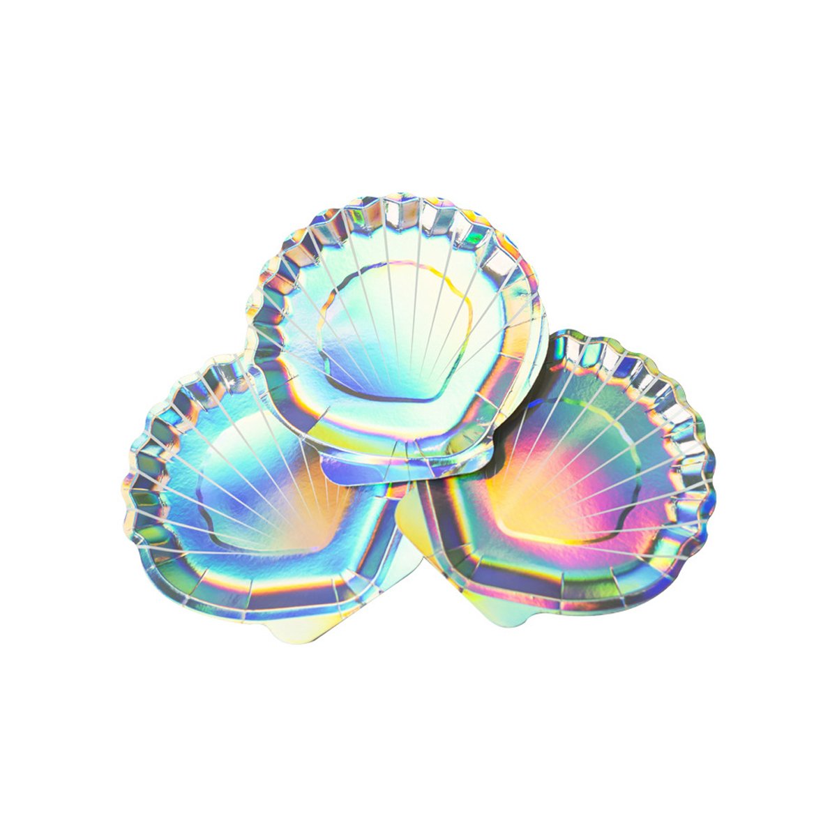 Shell-shaped Paper Plates 100 Pack High-Quality Iridescent Party Supplies