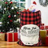 Plaid Christmas Gift Bags Reusable Holiday Apple Pouch Santa Bundle Sacks