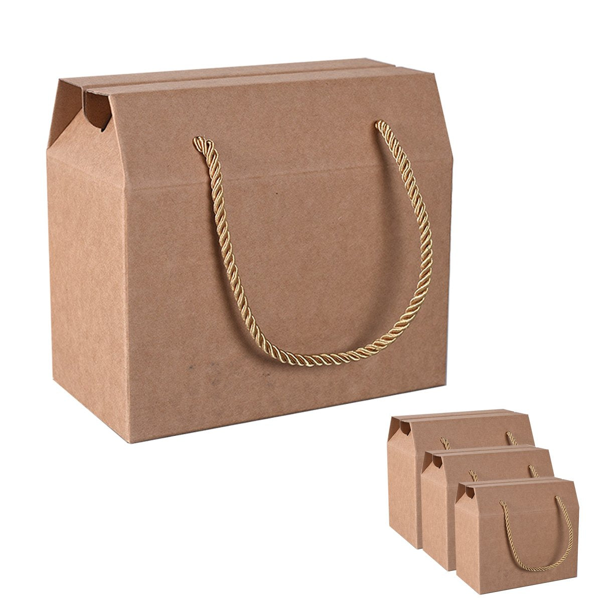 20Pcs Kraft Paper Cookie Boxes Bakery Packaging Brown Biscuit Gift Treat Boxes