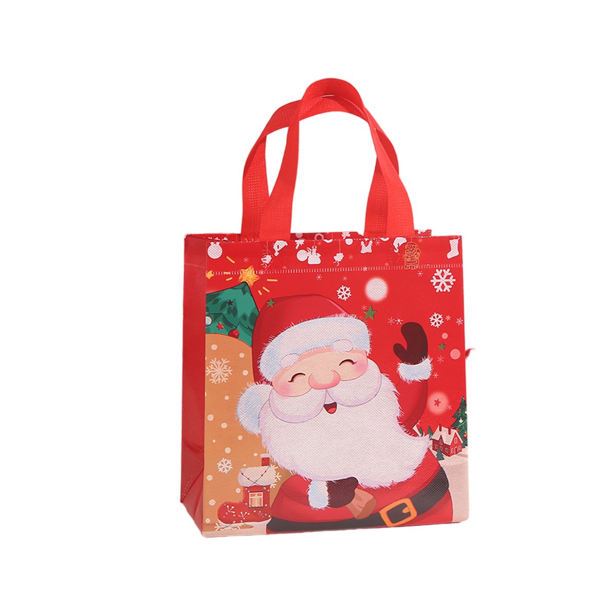 25pcs Christmas Non Woven Shopping Tote Bags Printed Colour Party Gift Bags