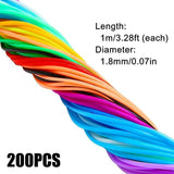 Colourful PVC Braided Rope 1M 200PCS