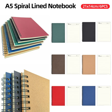 A5 Spiral Notebooks 6PCS