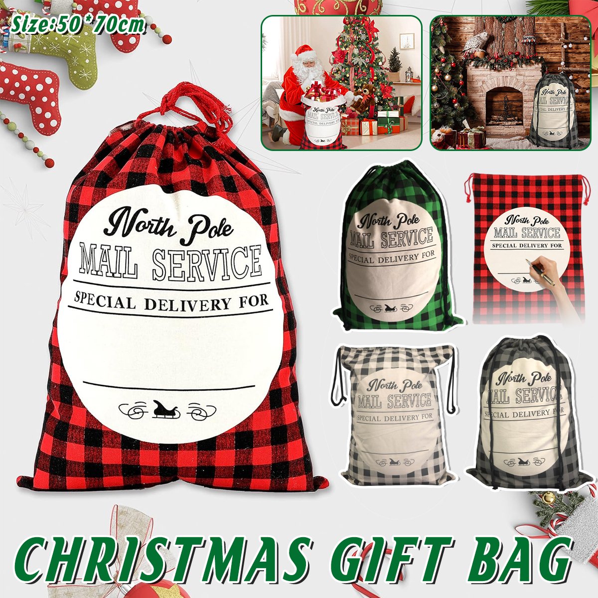 Gift Bags Santa Bundle Sacks Apple 4Colors 1PC