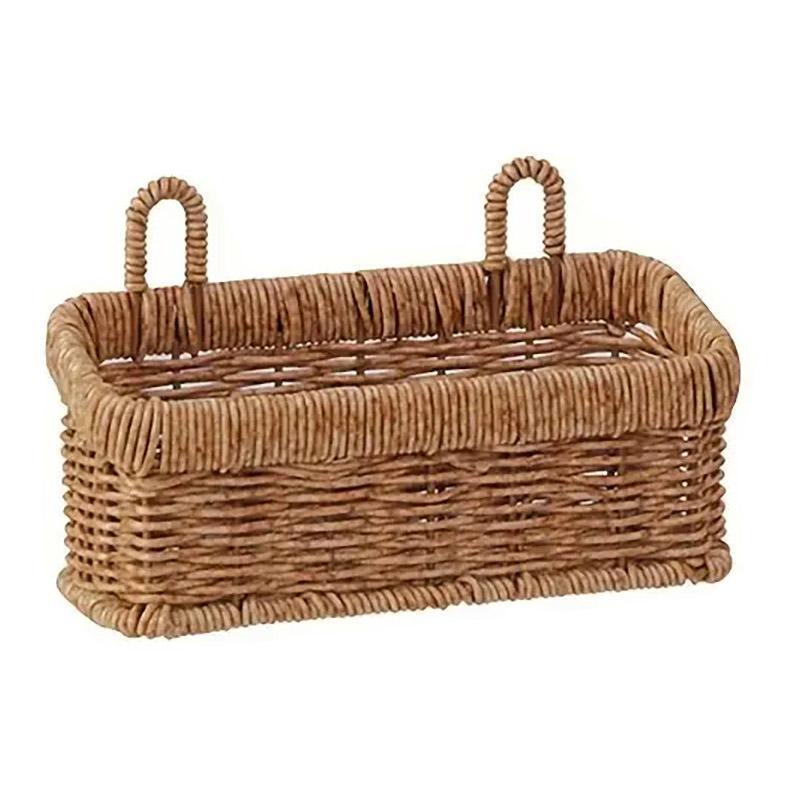 Wall-Mounted Rattan Style Storage Basket 1PC Small Size