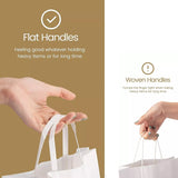 Kraft Paper Bags Take-away Packing Handbag White 50PCS