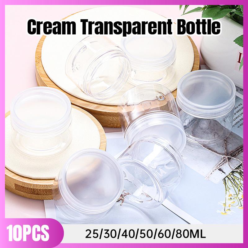 Eco-Friendly PET Clear Plastic Jars for Skincare Clear Plastic Jars with Translucent Caps 10pcs