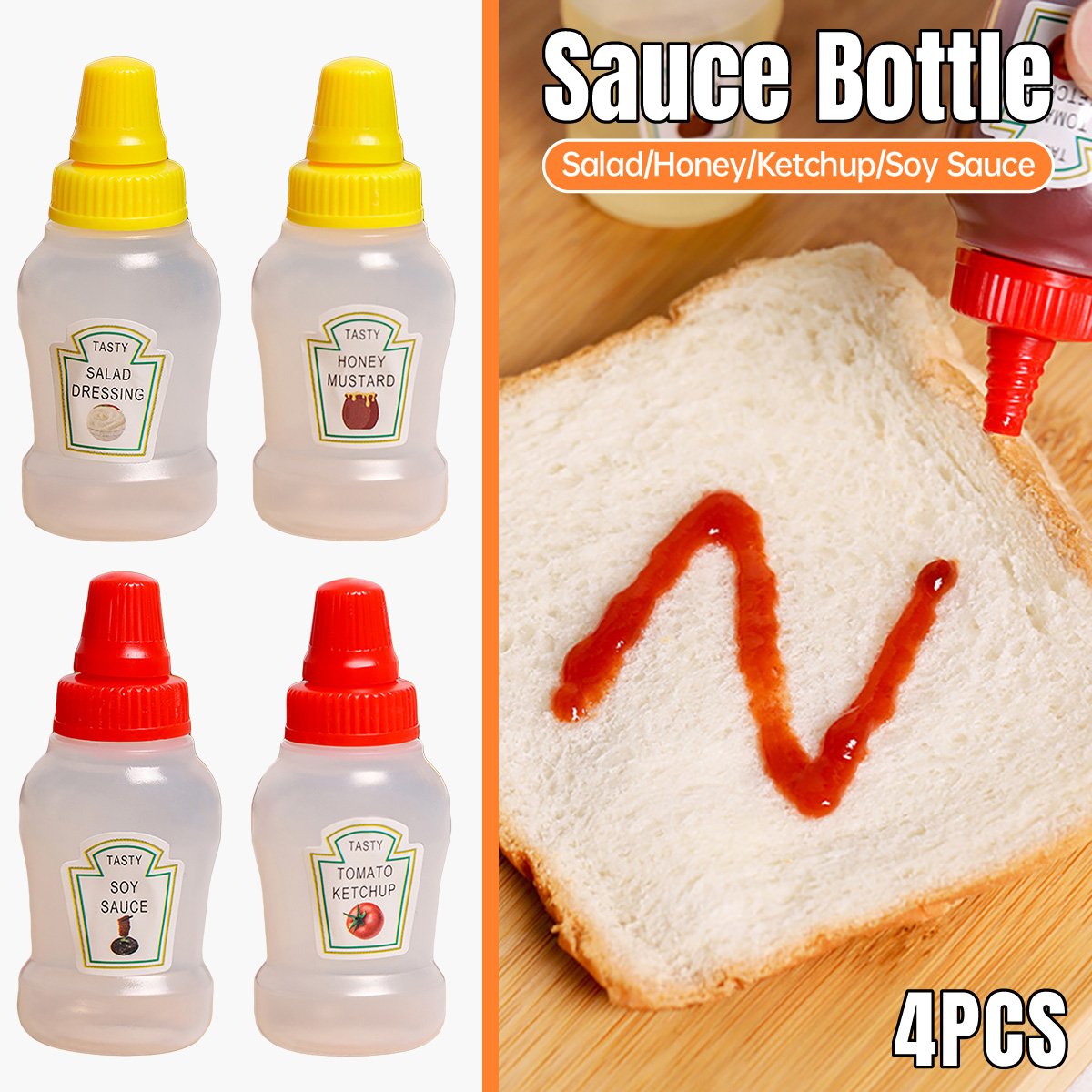 These 4pcs Mini Picnic Portable Sauce Box Condiment Dispensers are perfect for packing your favourite sauces, dressings, and condiments for any outing. 