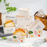 Food-Grade Paper Sandwich Boxes with Multicoloured Designs for Cafes and Bakeries 100 pcs