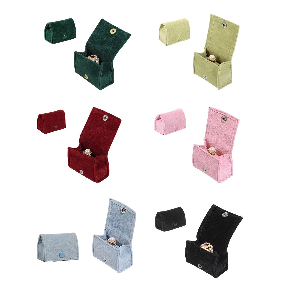 Premium Fabric Mini Jewelry Boxes for Rings and Earrings Jewelry Boxes 5pcs