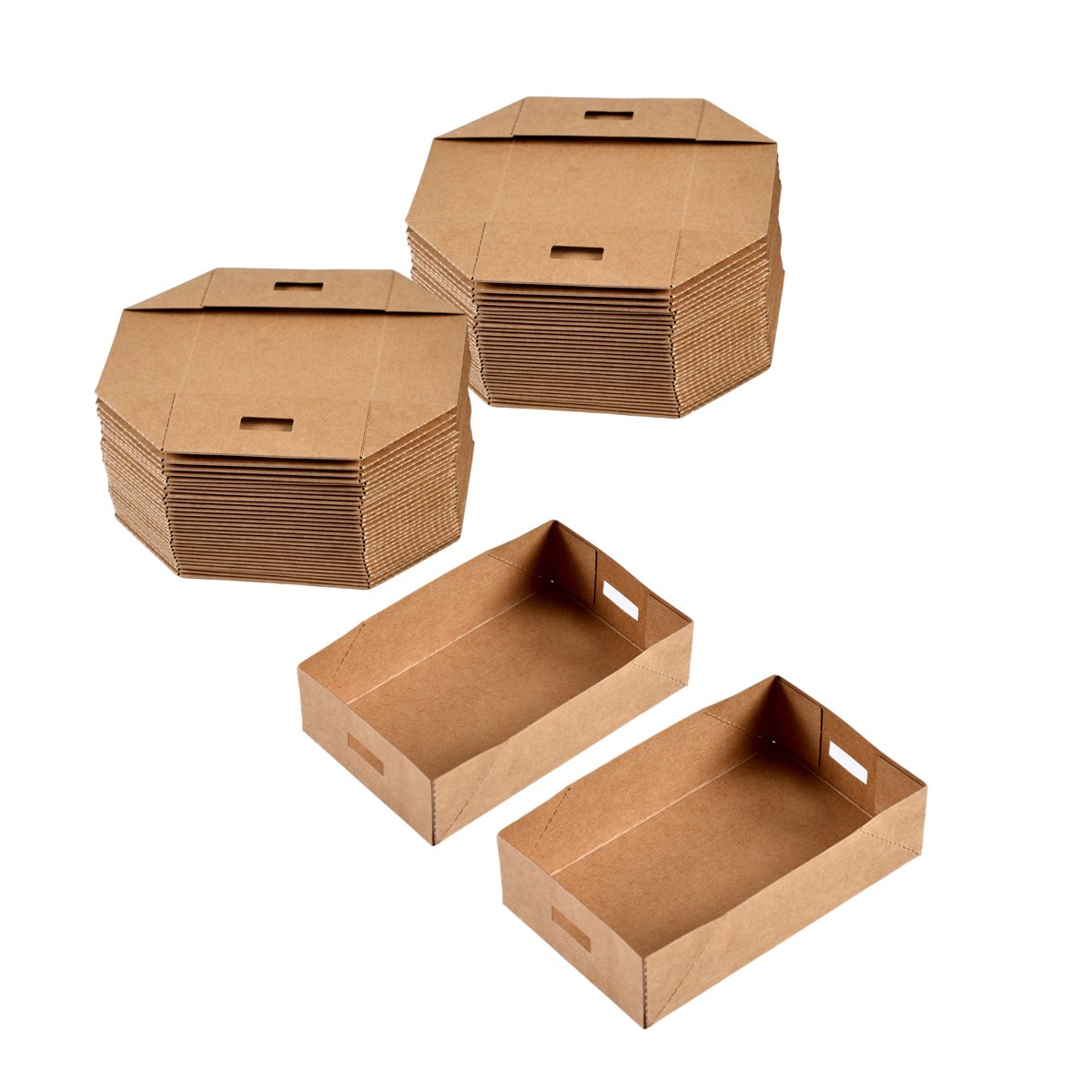 Kraft Paper 50PCS Trays Food Packing  Boxes