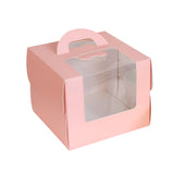 Pink Cake Boxes Food-Grade Cardboard with Window 25PCS