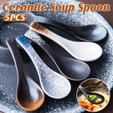 Ceramic Soup Spoons 5PCS