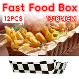 12PCS Food-Grade Disposable Fast Food Boxes Waterproof Oilproof for Snacks