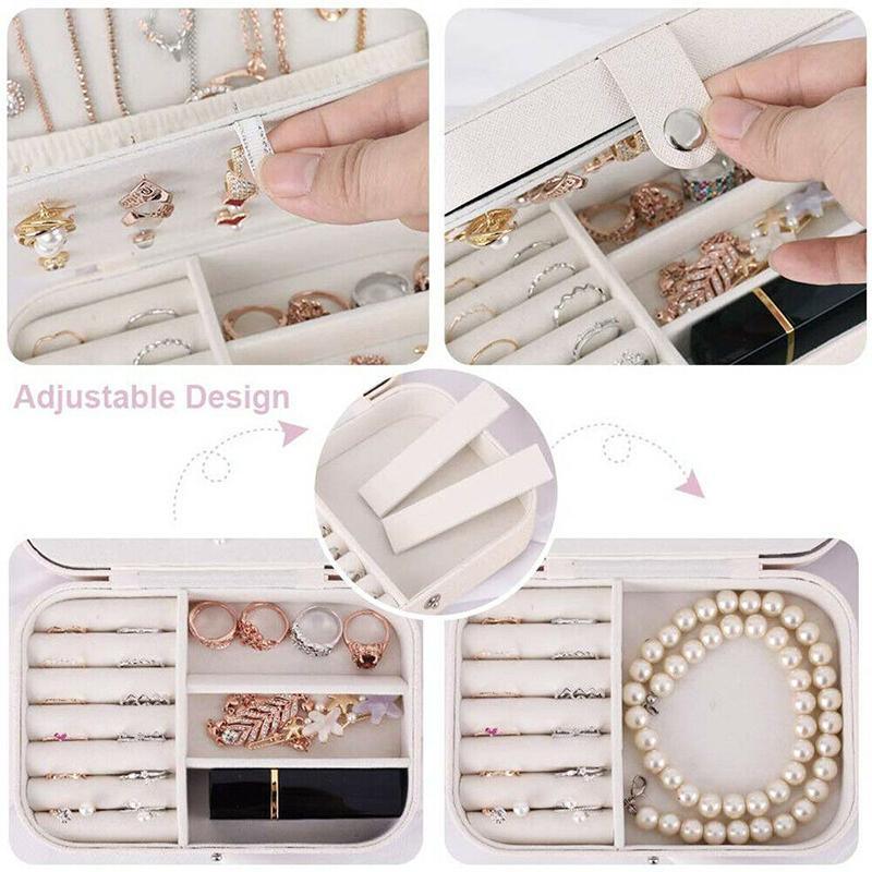 Elegant and compact jewellery organiser with multiple compartments